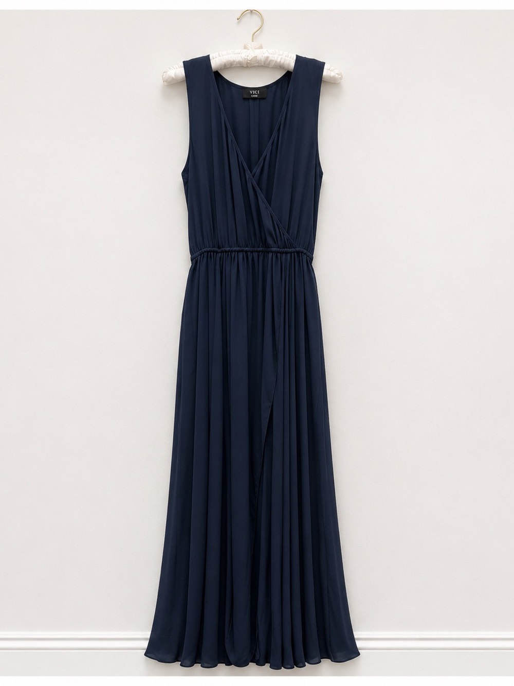 Vici Navy Sleeveless Wrap Maxi Dress